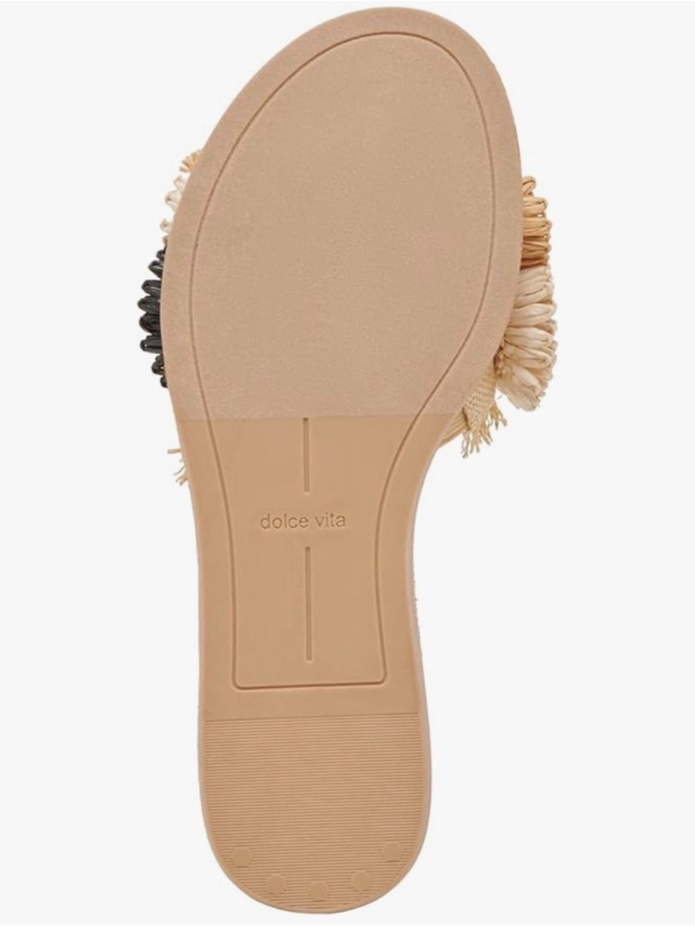 NIB Dolce Vita womens Danela Beaded Floral Raffia Slide Sandal Natural/Black 7.5 - Picture 4 of 10